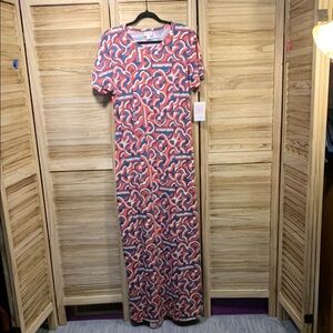 LuLaRoe Style Maria Red White & Blue Maxi Dress New With Tags Size M